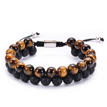 Tiger Eye Stone Double Row Bracelet