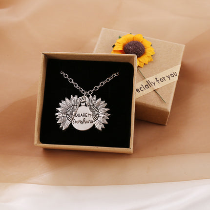 You Are My Sunshine Sunflower Necklace for Women & Men