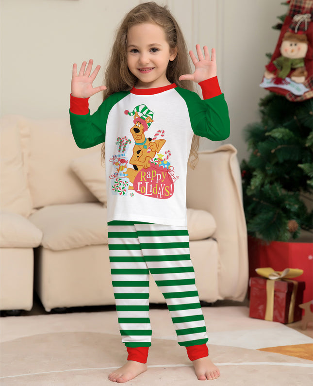 Christmas Green Striped Long Sleeve Pajamas (Family Set)