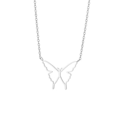 Hollow Butterfly Wings Pendant Necklace for Women