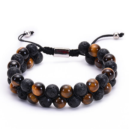 Tiger Eye Stone Double Row Bracelet