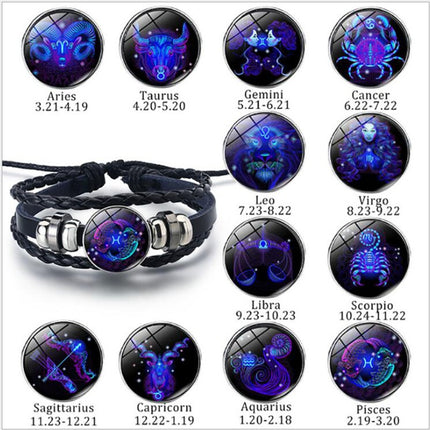 Zodiac Braided Bracelet For Men Women Kids