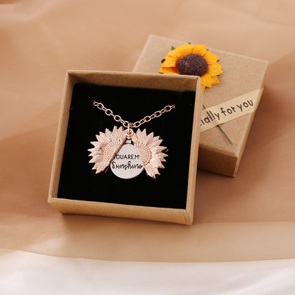 You Are My Sunshine Sunflower Necklace for Women & Men