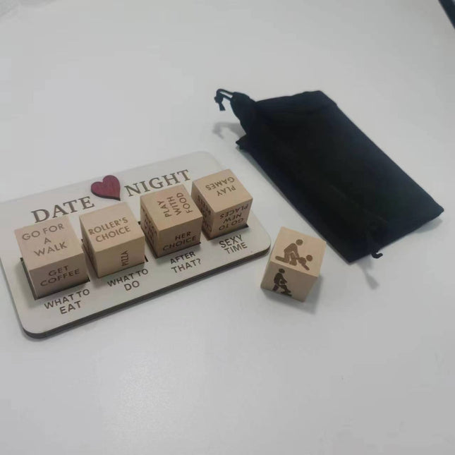 Wooden Date Night Dice Modern Minimalist