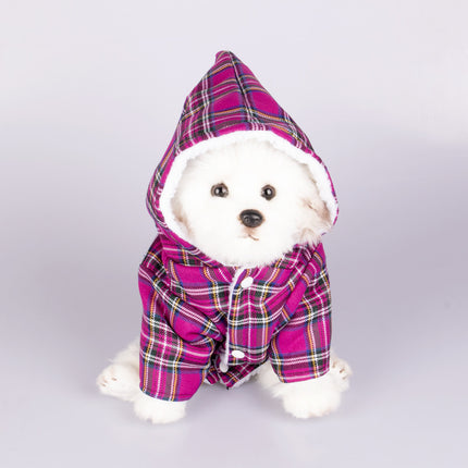 Pet Plaid Hooded Sweater