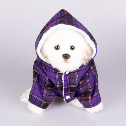 Pet Plaid Hooded Sweater