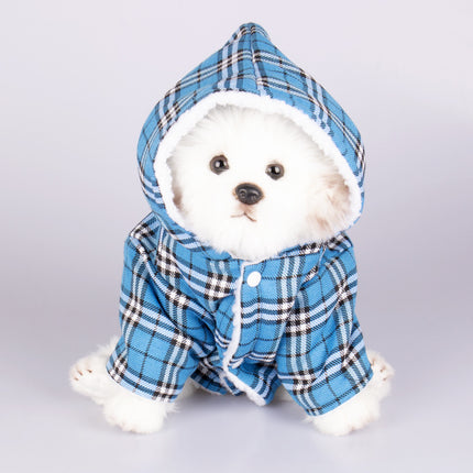 Pet Plaid Hooded Sweater