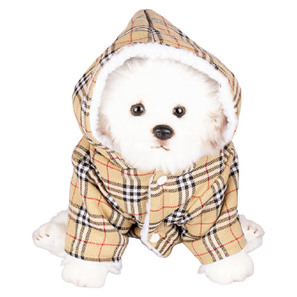 Pet Plaid Hooded Sweater