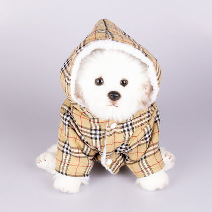 Pet Plaid Hooded Sweater