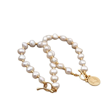 14K Real Gold Plated Pearl Bracelet (Female)