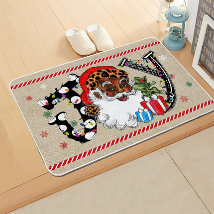 Country Striped Christmas Decorative Floor Mat