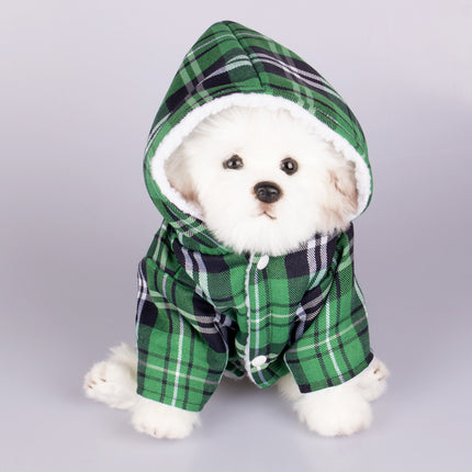 Pet Plaid Hooded Sweater