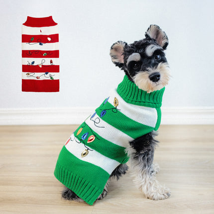 Christmas Turtle-neck Stripe Pet Sweater