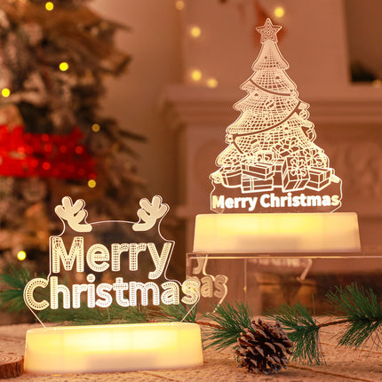 Christmas Decoration 3D Lamp Acrylic LED Night Lights