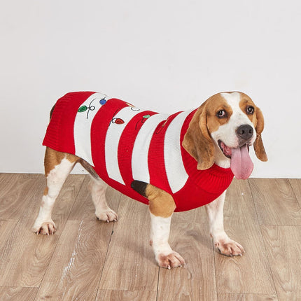 Christmas Turtle-neck Stripe Pet Sweater